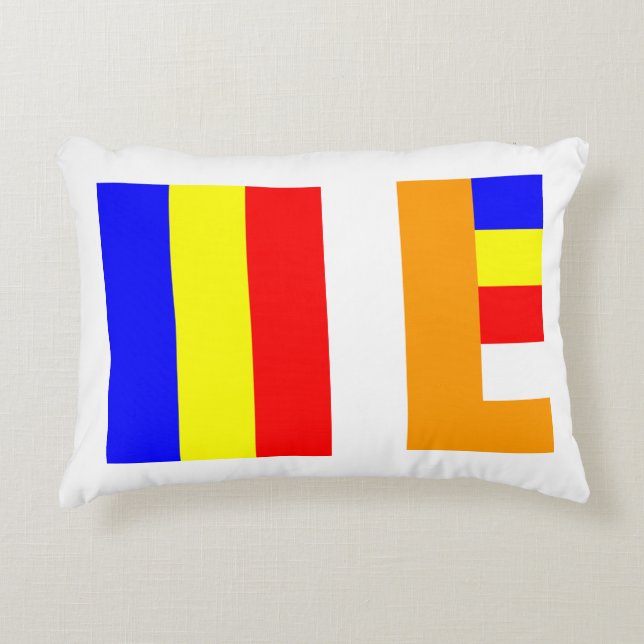 Buddhist Flag Decorative Pillow (Front)