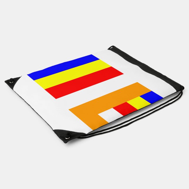 Buddhist Flag Drawstring Bag (Side)