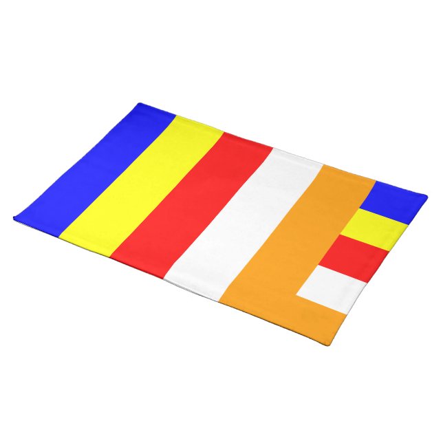 Buddhist Flag Placemat (On Table)