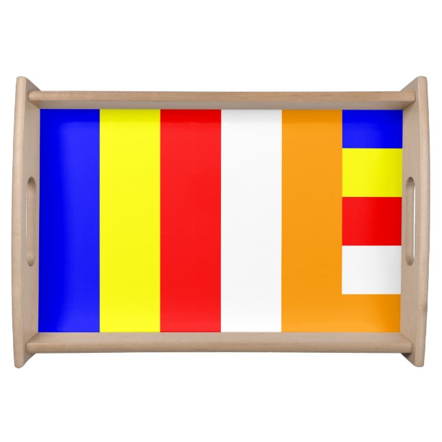 Buddhist Flag Serving Tray (Front)