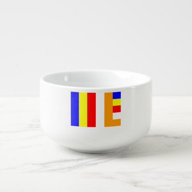 Buddhist Flag Soup Mug (Front)
