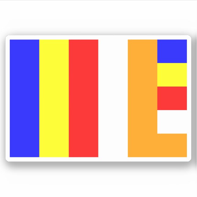 Buddhist Flag Sticker (Front)