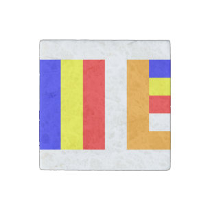 Buddhist Flag Stone Magnet