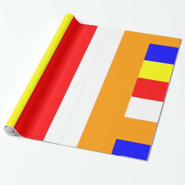 Buddhist Flag Wrapping Paper (Unrolled)