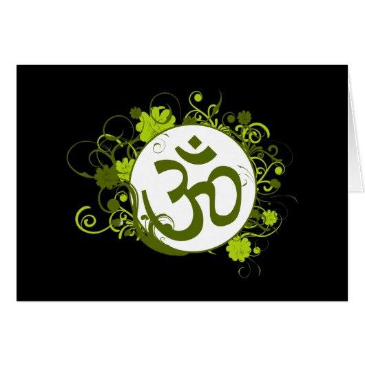 Buddhist Green Floral Om (Front Horizontal)