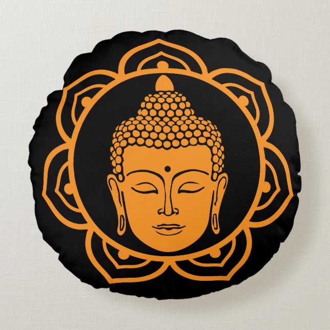 Buddhist Home Decor Round Pillow (Front)