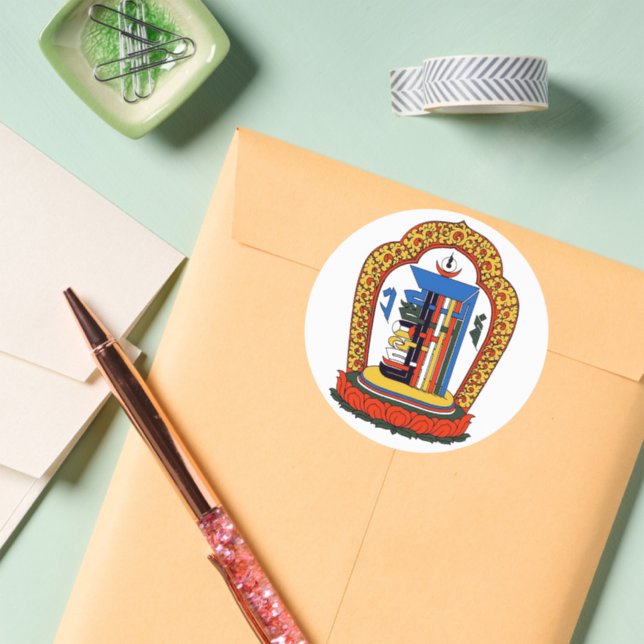 Buddhist Kalachakra Mantra Mandala  Classic Round Sticker (Mailer)