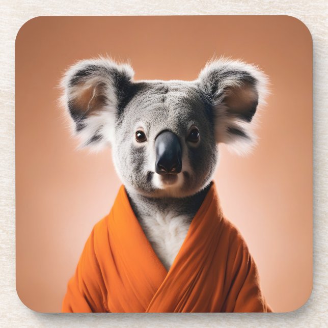 Buddhist Koala Beverage Coaster (Front)