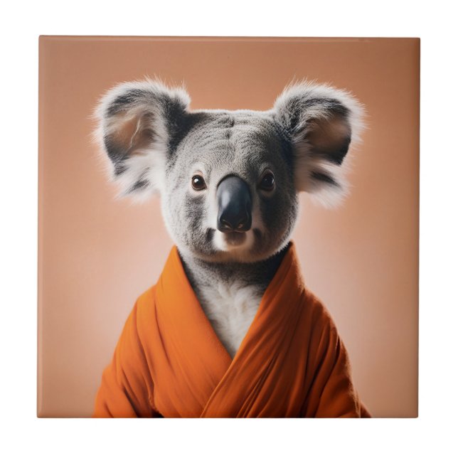 Buddhist Koala Ceramic Tile (Front)