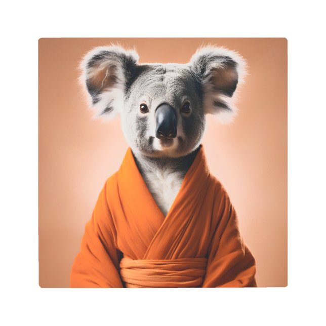 Buddhist Koala Metal Print (Front)