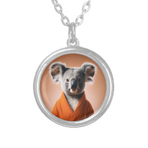 Buddhist Koala Silver Plated Necklace