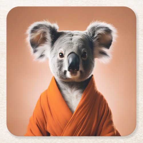 Buddhist Koala Square Paper Coaster