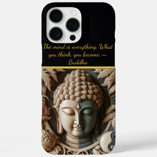 Buddhist Leaf and Orb Carving AI Case-Mate iPhone Case (Back)