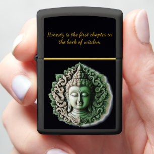 Buddhist Leaf Carving by AI Zippo Lighter