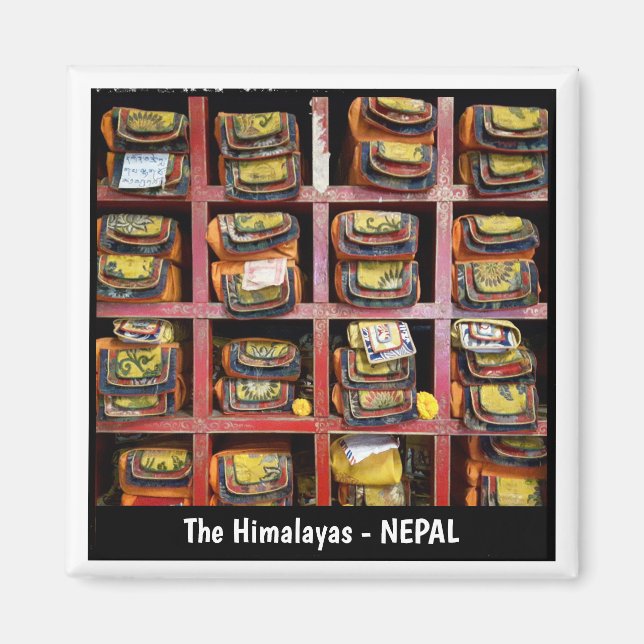 Buddhist Library, Tibetan Texts books - Nepal Magnet (Front)