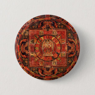 Buddhist Mandala of Compassion Button