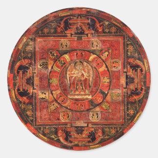 Buddhist Mandala of Compassion Classic Round Sticker