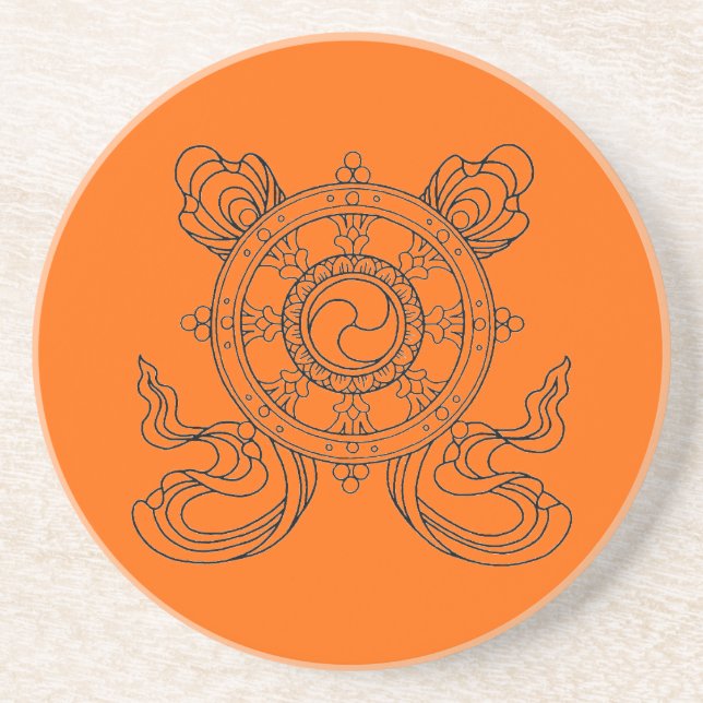 Buddhist Mandala Sandstone Coaster (Front)
