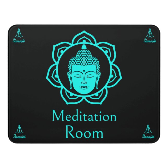 Buddhist Meditation Center Door Sign (Contemporary Front)