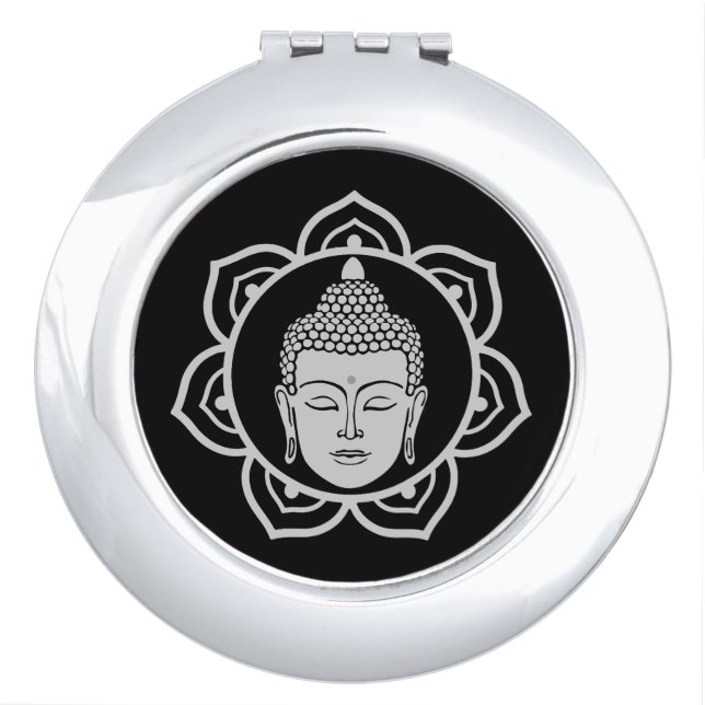Buddhist Meditation Jewelry Compact Mirror (Front)