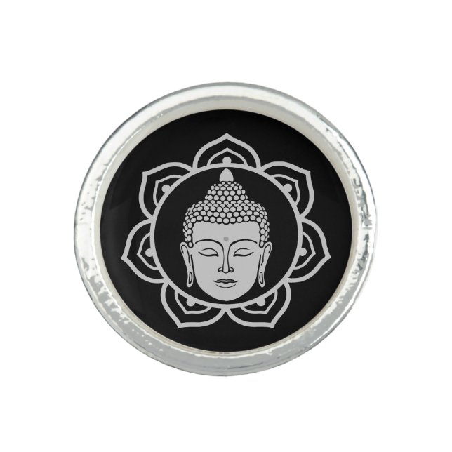 Buddhist Meditation Jewelry Ring (Front)