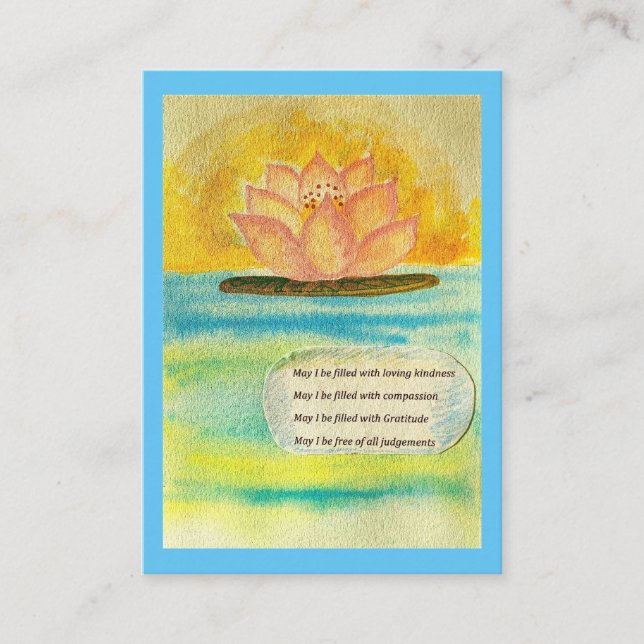 Buddhist Metta Prayer.  Enclosure Card (Front)