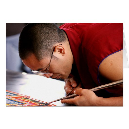 Buddhist Monk Creating Mandala Cards (Front Horizontal)
