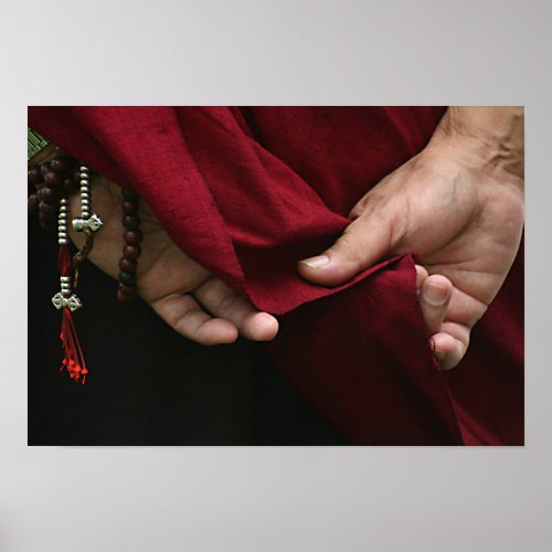 Buddhist Monk Detail Hands Photo Poster