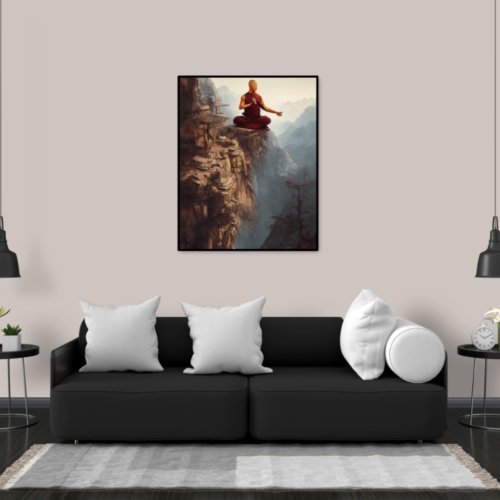 Buddhist Monk Meditating Poster