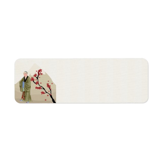Buddhist Monk Return Address Label (Front)