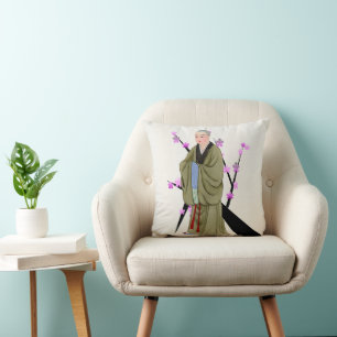 Buddhist Monk Throw Pillow