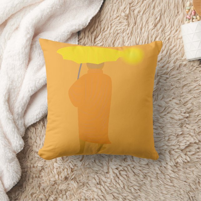 Buddhist Monk Throw Pillow (Blanket)