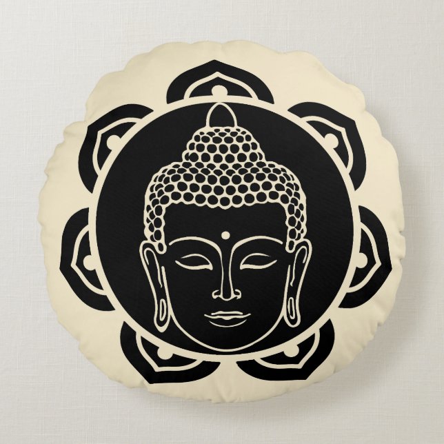 Buddhist Nirvana Day Round Pillow (Front)