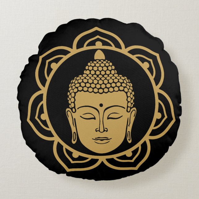 Buddhist Nirvana Day Round Pillow (Front)