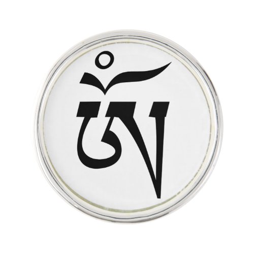 Buddhist Om Symbol Tibetan U_chen Script  Lapel Pin