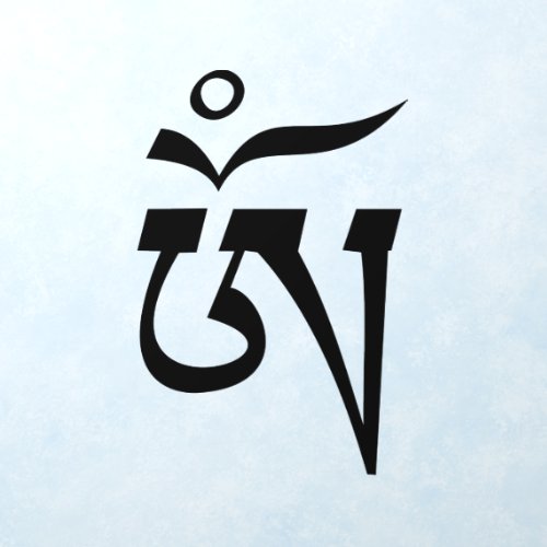 Buddhist Om Symbol Tibetan U_chen Script Wall Decal