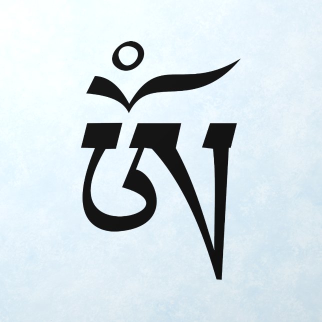 Buddhist Om Symbol Tibetan U-chen Script Wall Decal (Insitu 1)