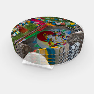 Buddhist Painting on Rocks Coaster Set
