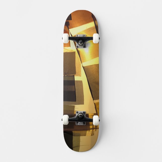 Buddhist prayer flags in the sunset, skateboard deck (Front)