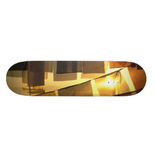 Buddhist prayer flags in the sunset, skateboard deck