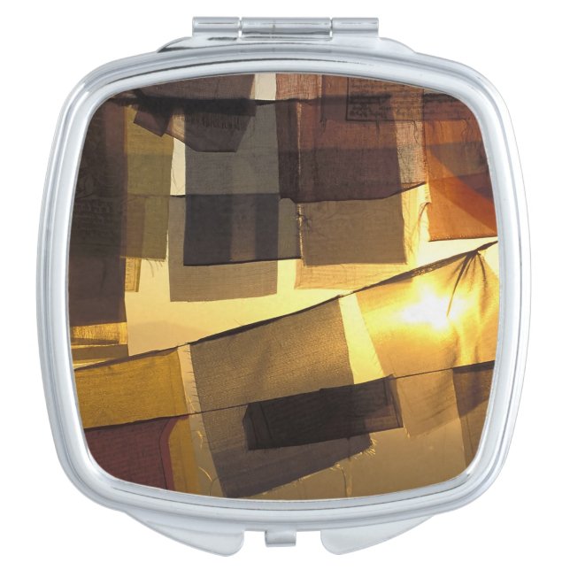 Buddhist prayer flags in the sunset, vanity mirror (Front)