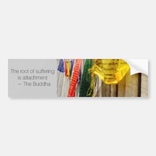 Buddhist Prayer Flags with Quote by the Buddha Bumper Sticker