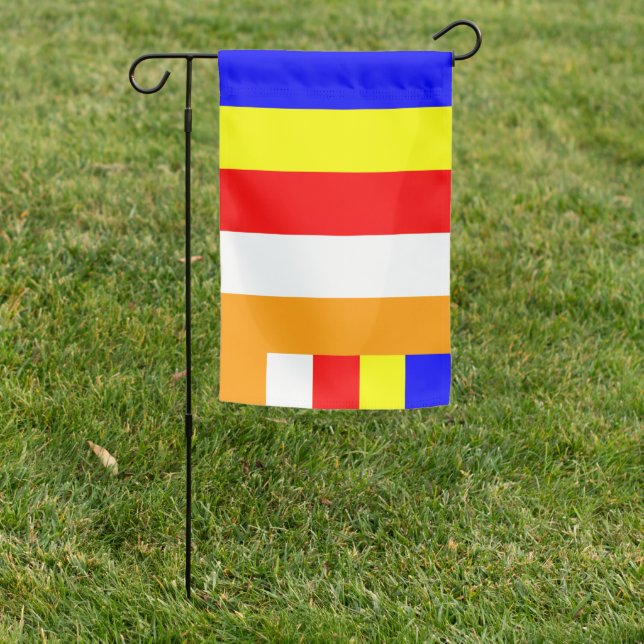 Buddhist Prayer Symbolic Mindfulness Buddha Day Garden Flag (In SItu)
