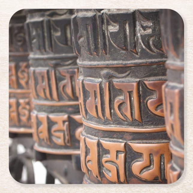 Buddhist prayer wheels coaster (Front)