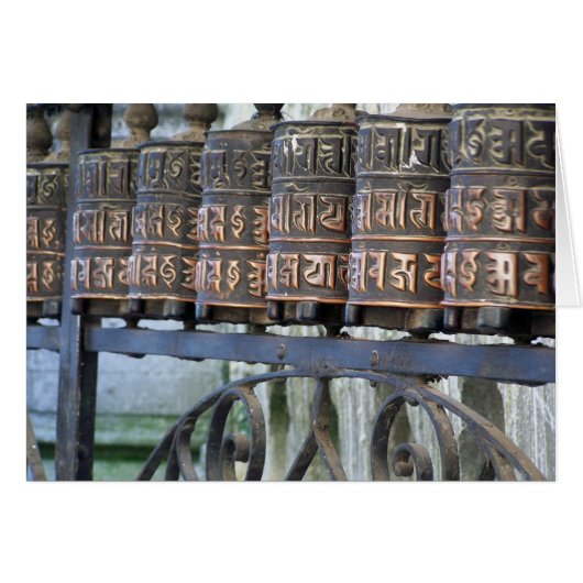 BUDDHIST PRAYER WHEELS, NEPAL CARDS (Front Horizontal)