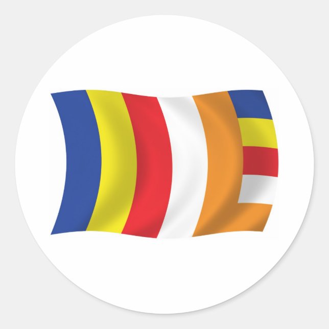 Buddhist Religion Flag Sticker (Front)