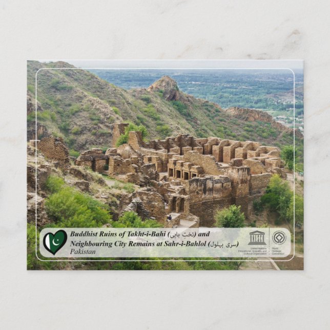 Buddhist Ruins of Takht-i-Bahi and Sahr-i-Bahlol P Postcard (Front)