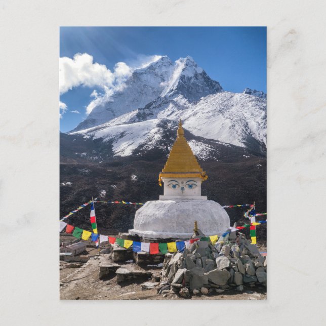 Buddhist Shrine & Prayer Flags, Himalaya Mountains Postcard (Front)