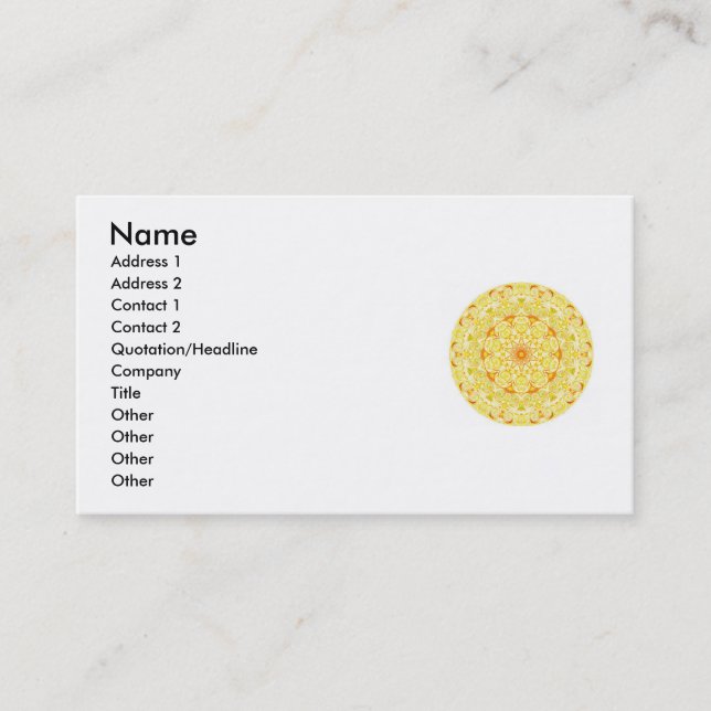 Buddhist Spiritual Earth Wheel Business Cards (Front)