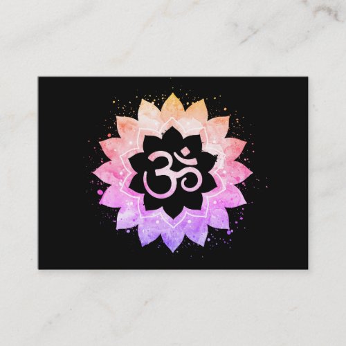 *~* Buddhist Spiritual Yoga Om Aum Lotus Flower Business Card